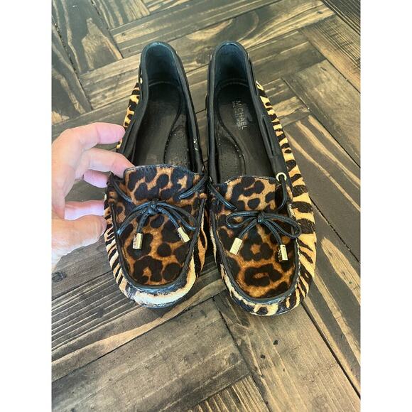 Michael Kors Animal Print Textured Loafer Women 6 Mobwife Old money Resort Club - Picture 12 of 14